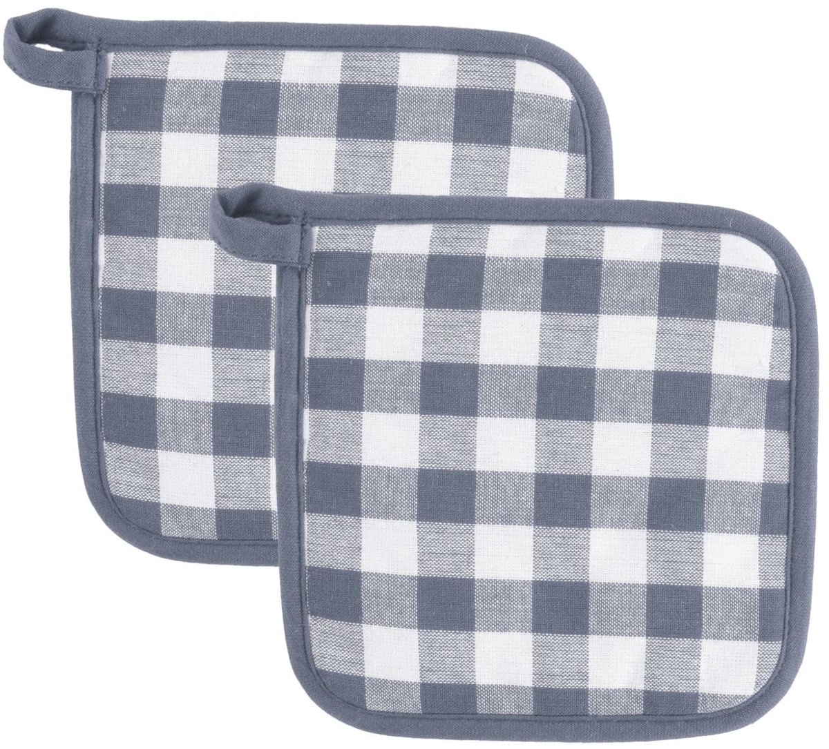 Tiseco Gingham Pannenlap - 2 Stuks - 20 x 20cm - Blauw