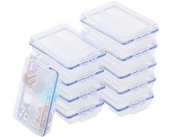 10Pcs Fishing Tackle Box - Portable Lure Storage Kit - Small Plastic Case - Four Compartments Organizer Box - Compact Clear Container voor Fishing Tackle en DIY Bead Storage