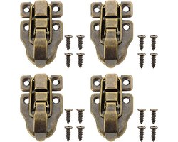 Meubelsloten - 10 stuks Houten doosversluitingen, Retro doos- en kistversluitingsluitingen, met schroeven, Kleine retro versluitingen voor juwelenkasten, kisten, valiezen