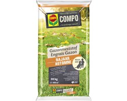 COMPO Gazonmeststof Najaar - voor een groene start in het voorjaar - organisch - verhoogt de weerstand tegen vorst en ziekten - zak 20 kg (400 m²)
