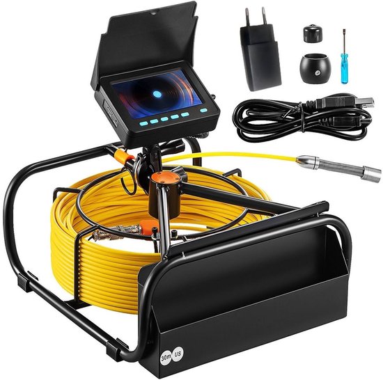 GuliTech Y400 Endoscoop Met Verlichting – 4,3” LCD-scherm, 1080HD, 6 LED’s, IP67 Waterdicht, 1 Meter Semi-stijve Kabel – Voor Inspectie En Doe-het-zelf