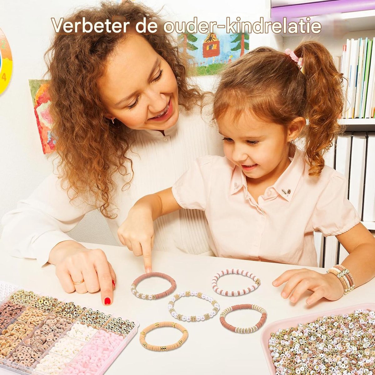 Vitdipy - Kralenset - 2370 delig - Polymeer Kralen Set - 7 kleuren - Platte Kralen - Bedels - Letterkralen - DIY Sieraden Maken - Armbandjes Maken — afbeelding 2