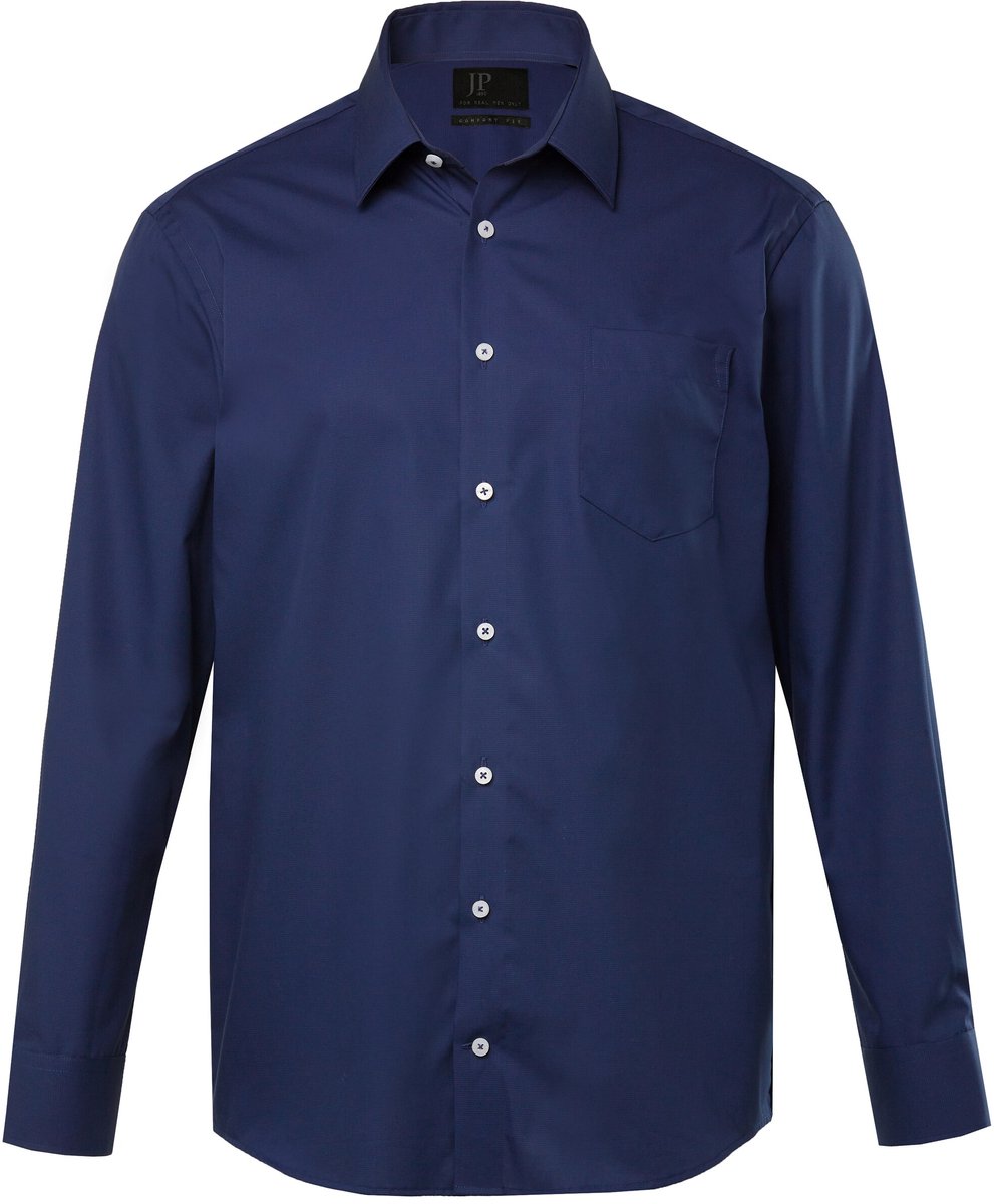 JP 1880 - Heren - Overhemd business strijkvrij kentkraag lange mouwen - Navy blauw - Maat XXL