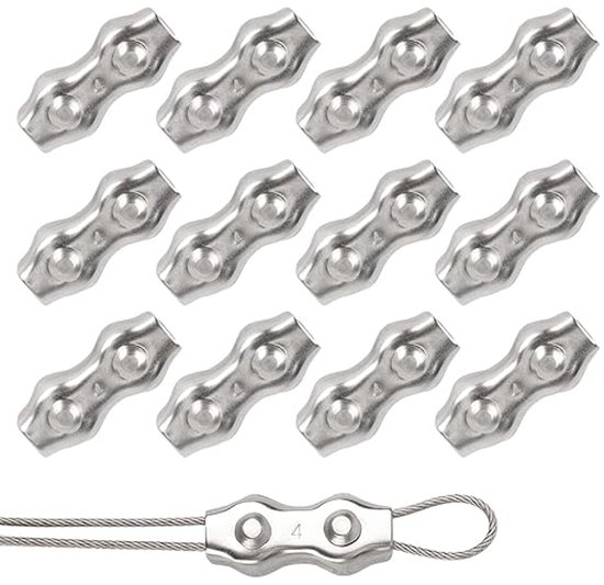 DQ-PP Stalen kabel set 1 | 3 mm 6x7 middelzacht | 30 meter | verzinkt staal | 4x kabelklemmen beugel 3 mm | staalkabel voor klimhulp touw draad bosbouwkabel spankabel spankabel DQ-PP Stalen kabel set 1 | 3 mm 6x7 middelzacht | 30 meter | verzinkt staal | 4x kabelklemmen beugel 3 mm | staalkabel voor klimhulp touw draad bosbouwkabel spankabel spankabel