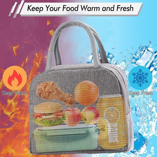 Picnic Bag - Vouwbare Geïsoleerde Tas - Thermo Tas voor Volwassenen - Studenten en Kinderen - Mini Koeltas voor Picknick - Set van 2 van Adoture — afbeelding 4