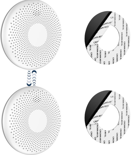 SAVS CS11R Draadloos koppelbare combimelder 2-pack - SafeLink - Rook en koolmonoxide - 10 Jaar batterij - Geen LED lampje - Rookmelder en koolmonoxidemelder met extra dun design - Rook én CO melder koppelbaar - Montage zonder boren