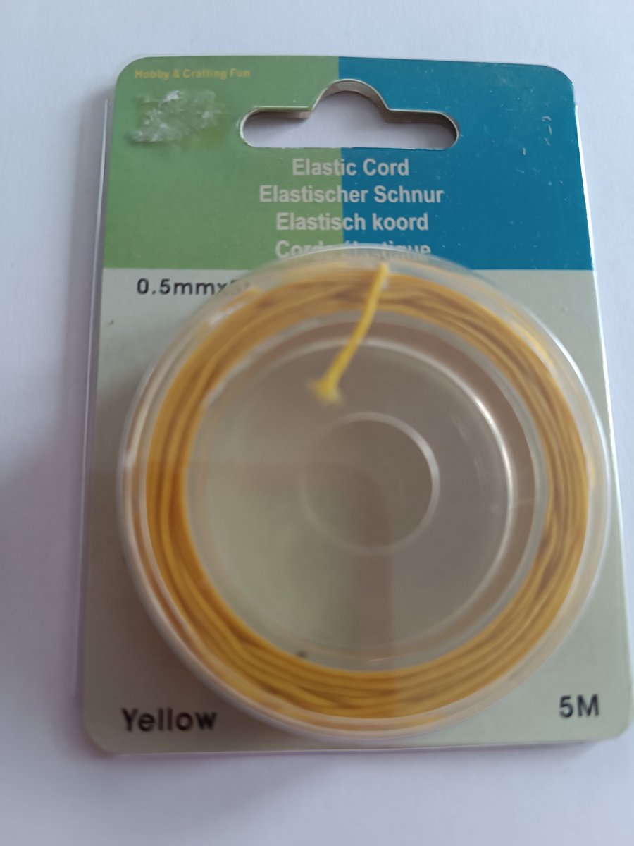 Elastisch koord Yellow 1 mm 5 meter