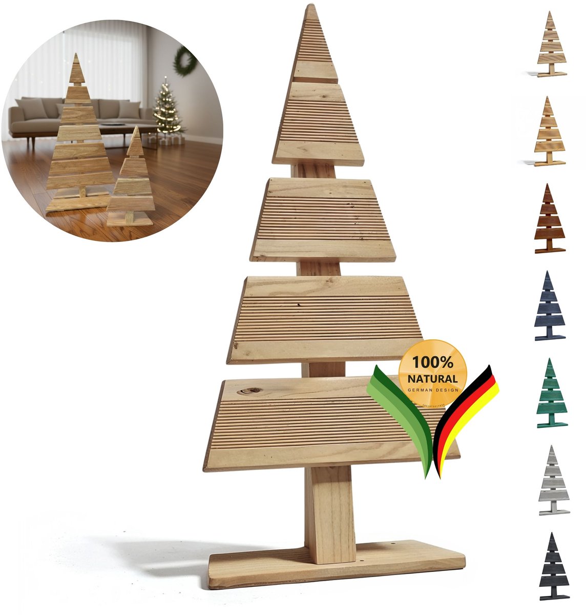 be4nature Kerstboom Hout Hoogte 60 cm Voetbreedte 27 cm Alternatief Kerstboom Decoratie Houten Kerstbomen Kleine Houten Kerstboom Kerstmis Boom Beige