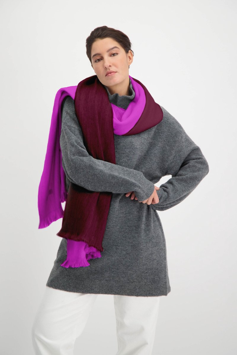Double Scarf Plum Purple/ Wine Red