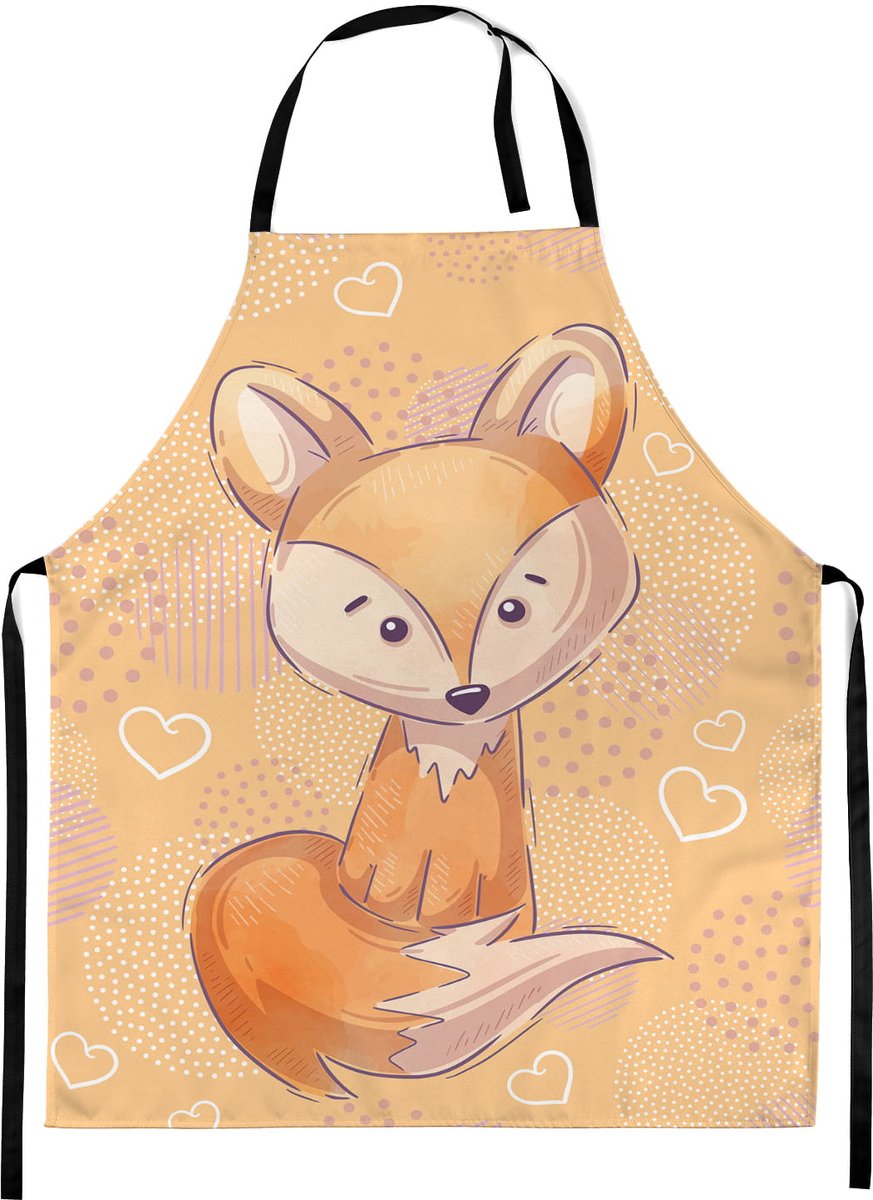 FEROCITY - Kinderschort Universele kindermaat Schildersschort - met klittenband - Unisex - Oranje Vos