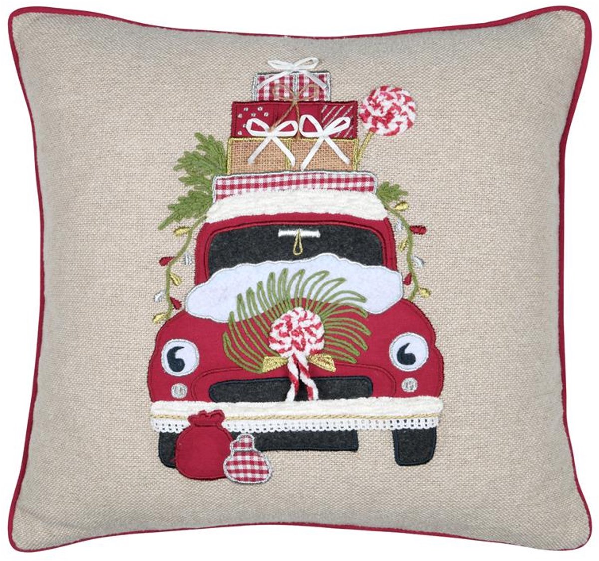 Kerstkussen met print, 45 × 45 cm