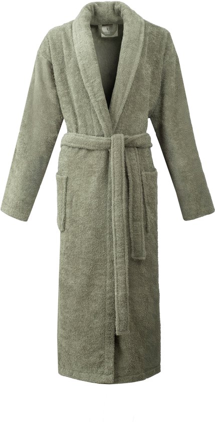 L&G - Unisex Badjas - 100% Katoen Badjas - S - Groen - Katoen badstof - Sjaalkraag - Badjas dames - Badjas heren - Badjas dames en heren - Maat S