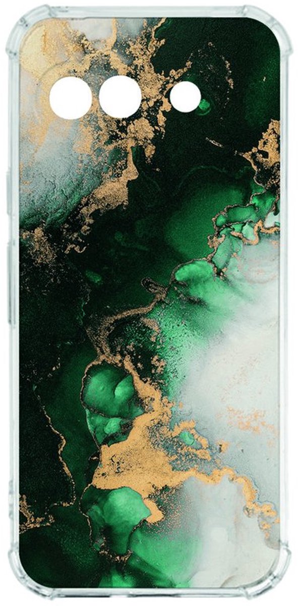 Google Pixel 9a Hoesje - Marmer Groen TPU Antishock