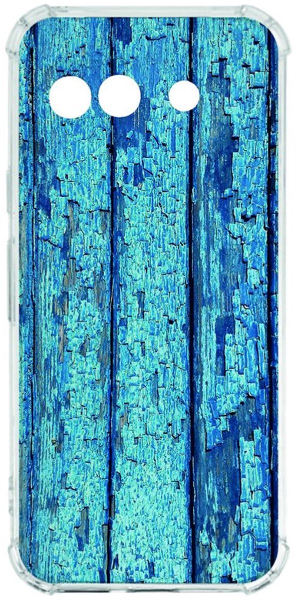 Google Pixel 9a Hoesje - Wood Blue TPU Antishock