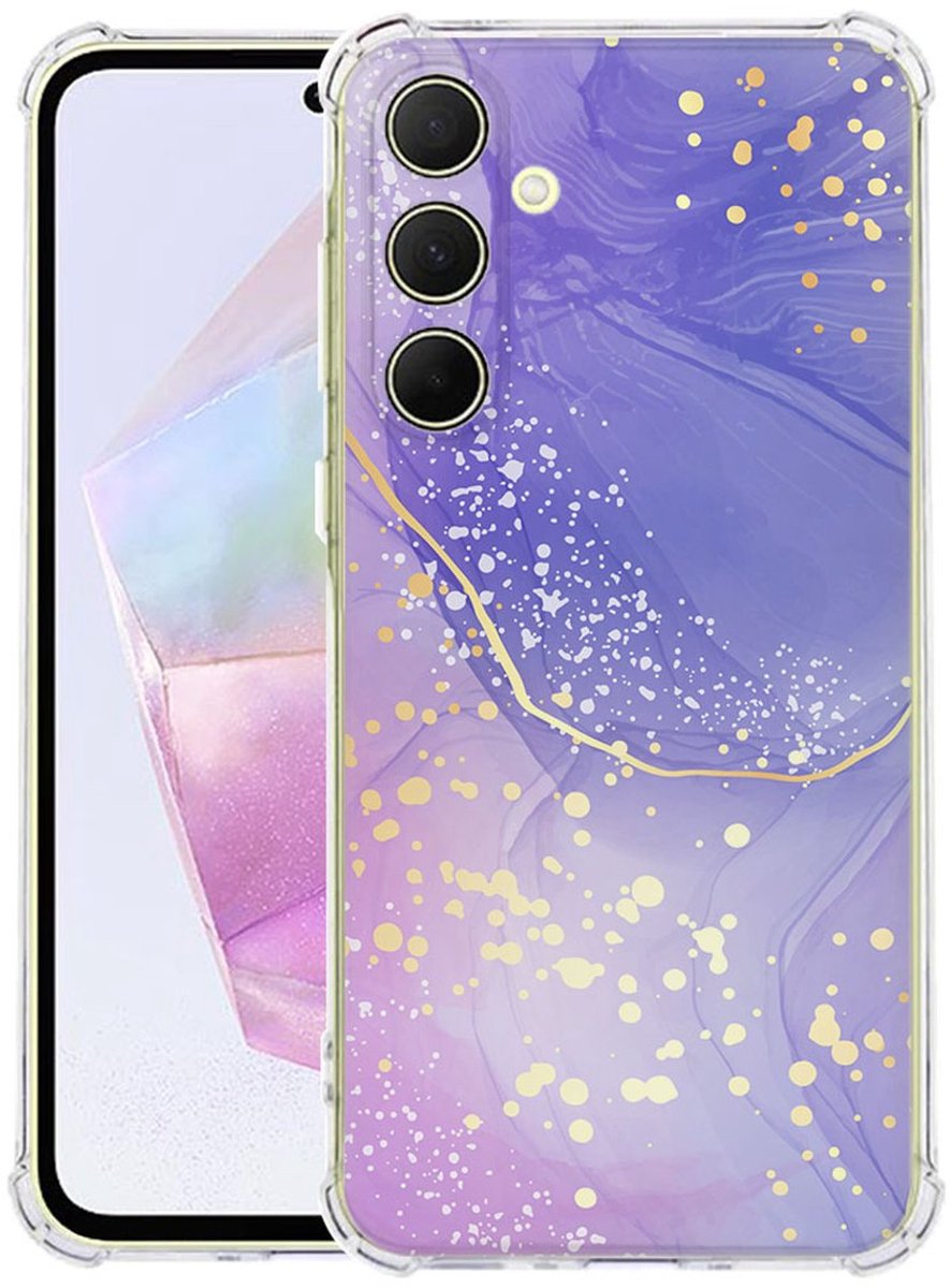 Samsung Galaxy A56 Hoesje - Watercolor Paars TPU Antishock