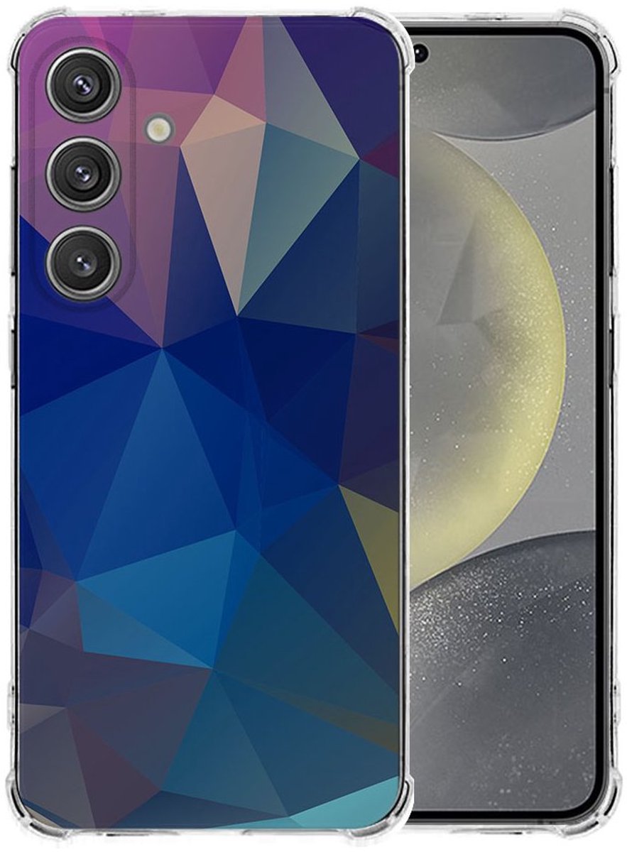 Samsung Galaxy S25 Plus Hoesje - Polygon Dark TPU Antishock