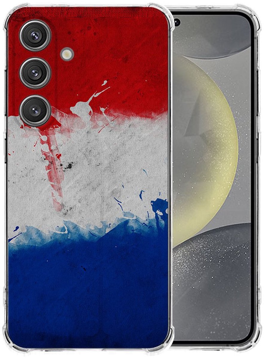 Samsung Galaxy S25 Plus hoesje – Nederlandse vlag – schokbestendig TPU