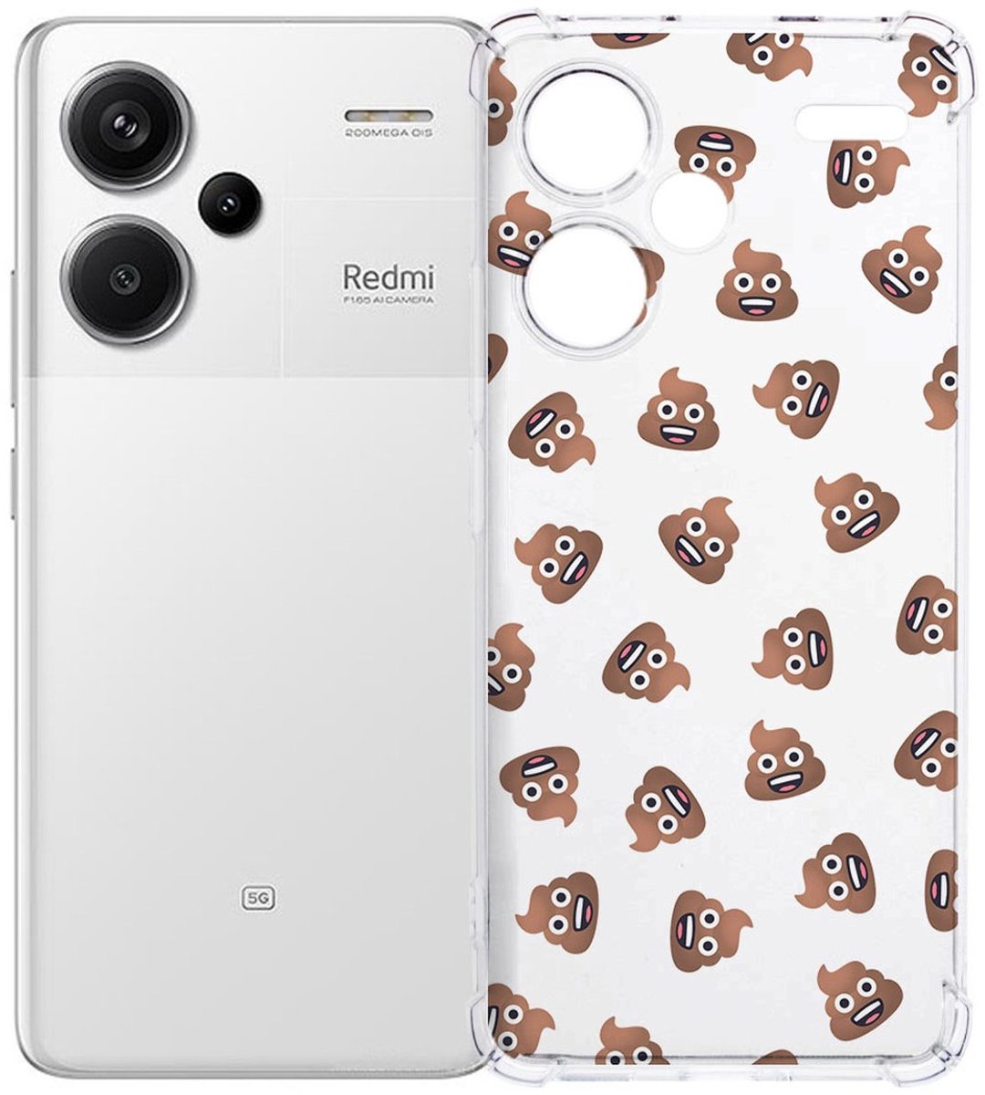 Xiaomi Redmi 13 Pro Plus Hoesje - Poep Emojis TPU Antishock