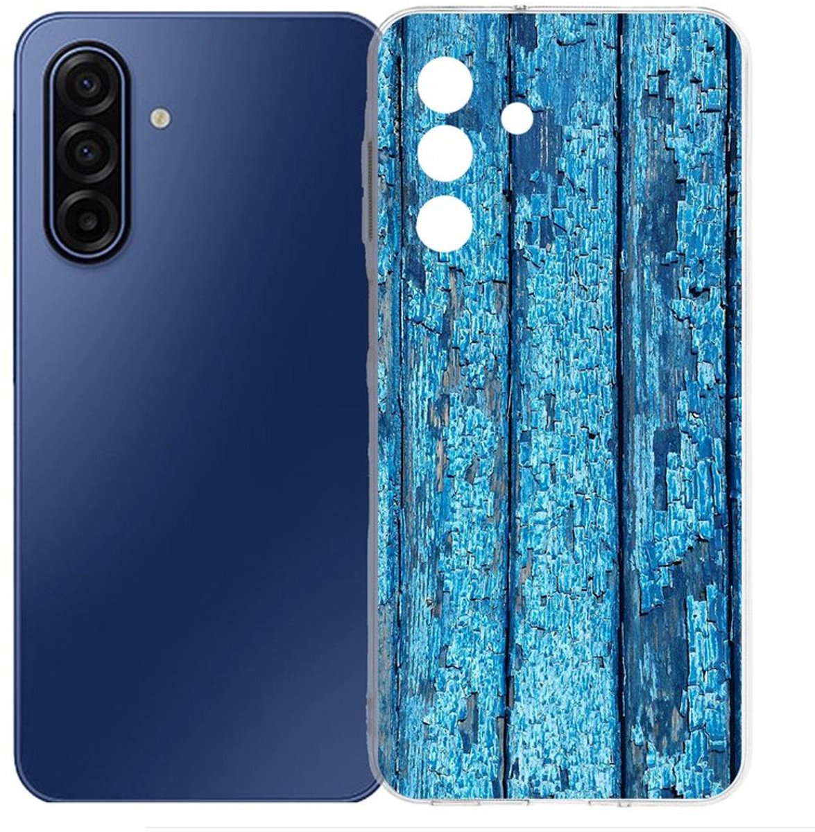 TPU Hoesje Samsung Galaxy A17 - Wood Blue Backcover
