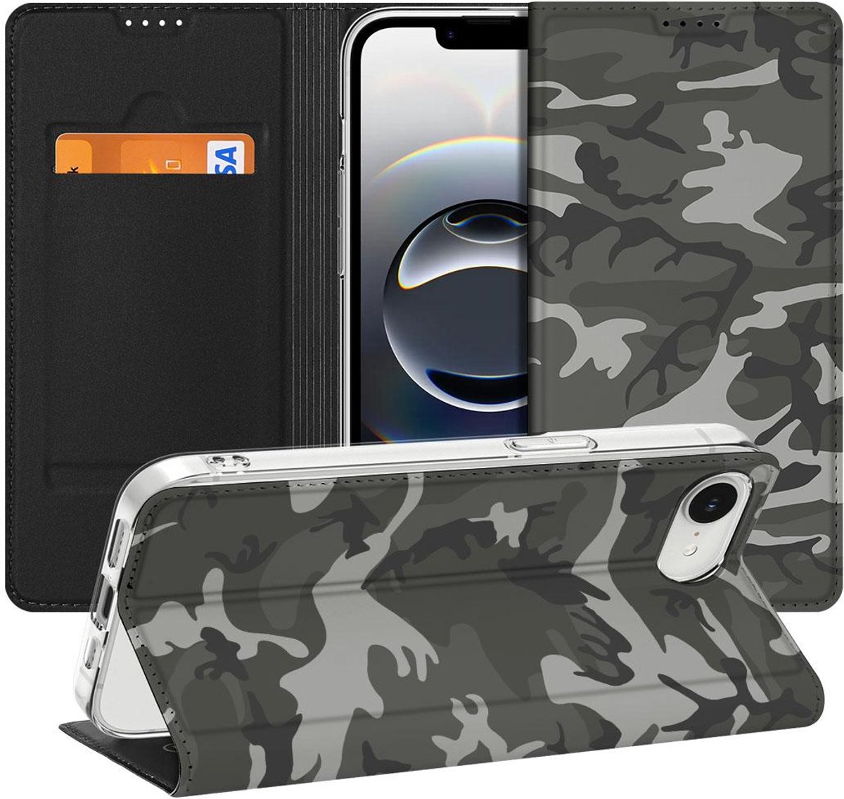 Apple iPhone 16e/17e Hoesje met Magneet Army Light