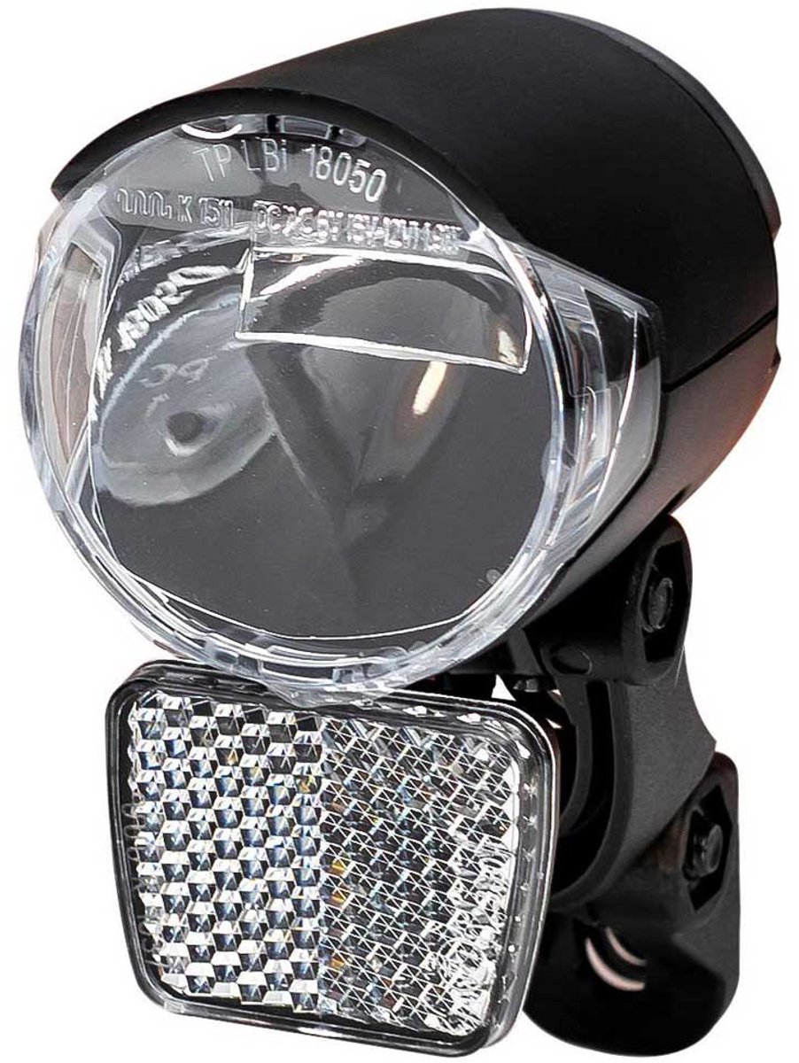 Herrmans H-Black MR4 Fietskoplamp – 35 Lux – LED – Naafdynamo 6V – 18 m Lichtbereik – Zwart