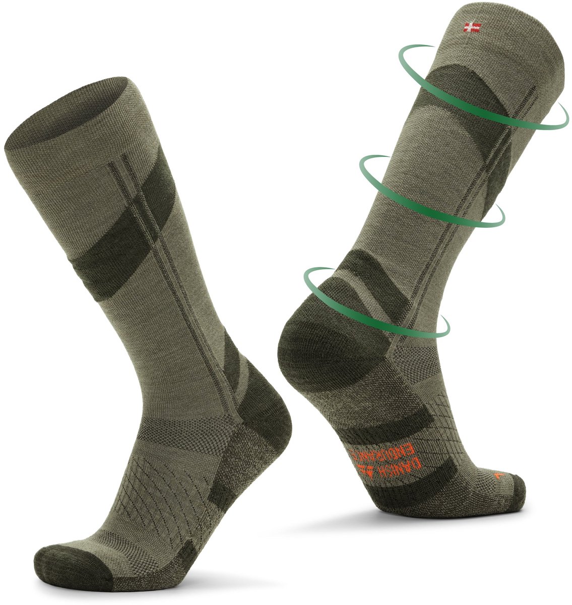 DANISH ENDURANCE Merinowol Compressie Skisokken 18-23 mmHg Creme