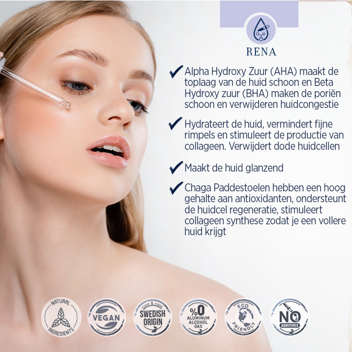 Celenes - Aha 8% + Bha 2% + Lactic + Arctic Chaga-paddenstoel Serum - 3 x 30 ml - Voordeelverpakking