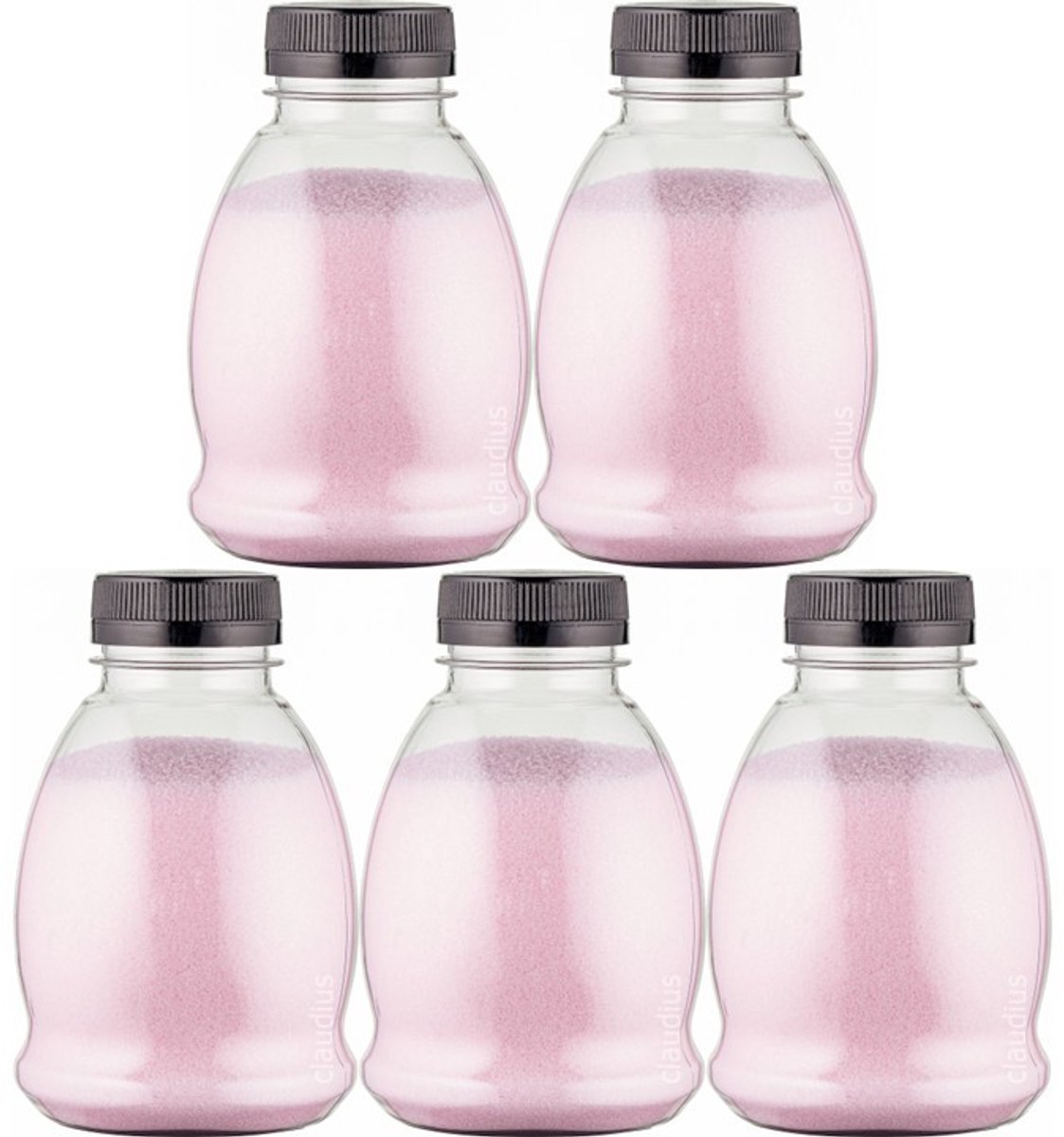 Scrubzout Rozen - 375 gram - Fles met zwarte dop - set van 5 stuks - Hydraterende Lichaamsscrub