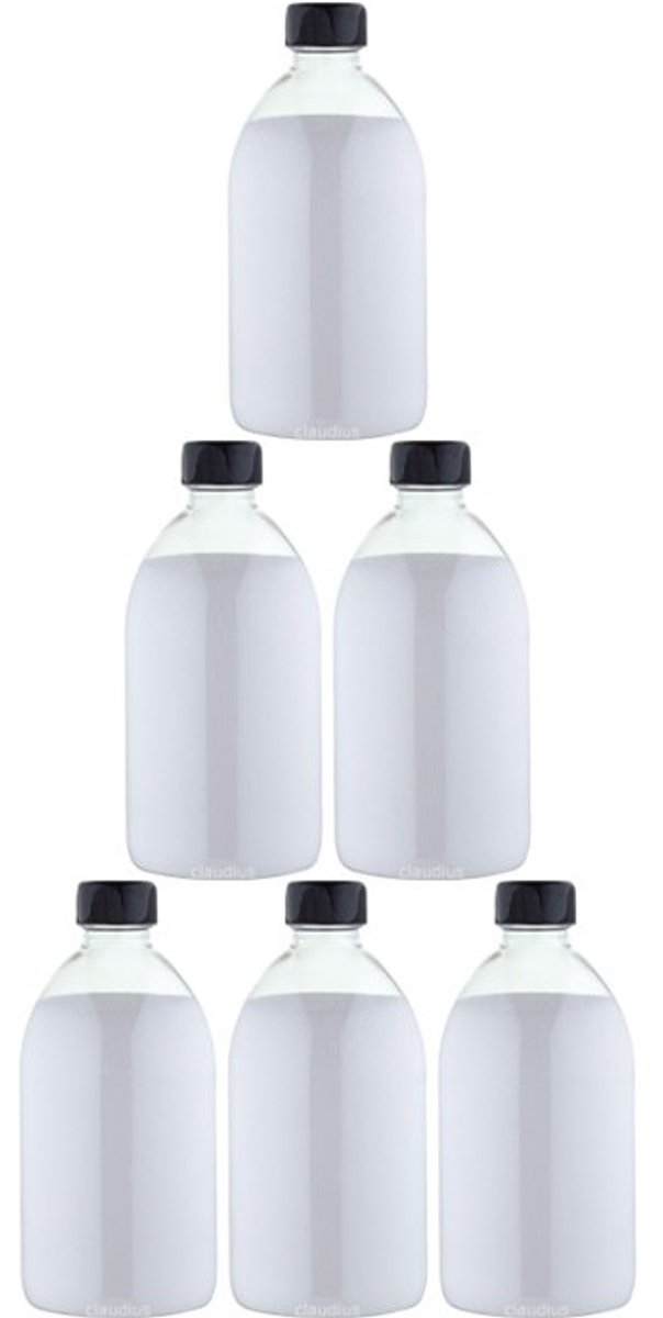 Scrubzout Perzik - 650 gram - Fles met zwarte dop - set van 6 stuks - Hydraterende Lichaamsscrub