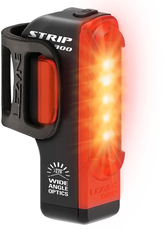 Lezyne Strip Drive Pro 300+ Rear - Achterlicht Fiets - Fietsverlichting USB-C Oplaadbaar - Fietslamp Achter - Veiligheidslampje - 80 branduren - Zwart
