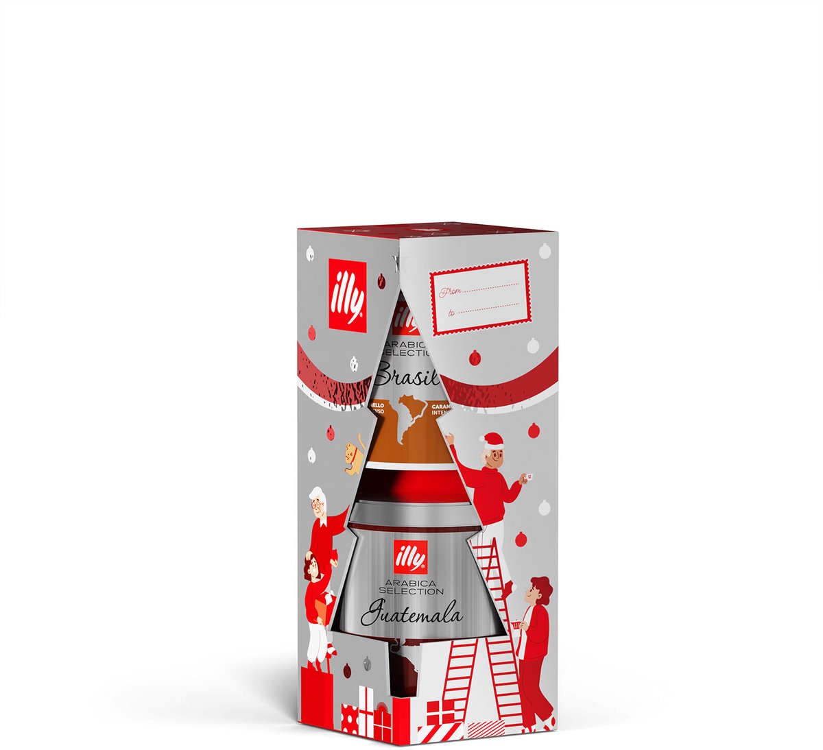 illy kerstboom gemalen koffie Arabica Selection Brazil en Guatemala