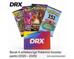 foto van DRX Pokémon Booster Pack Bundel – 4 Willekeurige Packs (2020–2025) – Originele Kaarten – Cadeau voor Fans & Kinderen – SINT tip