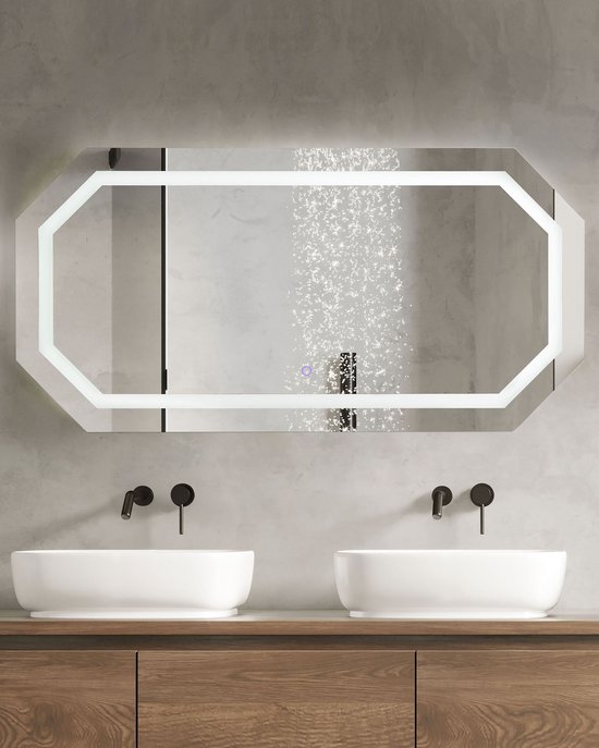 Beliani LOCMARIAQUER - Miroir LED- Argent - Glas