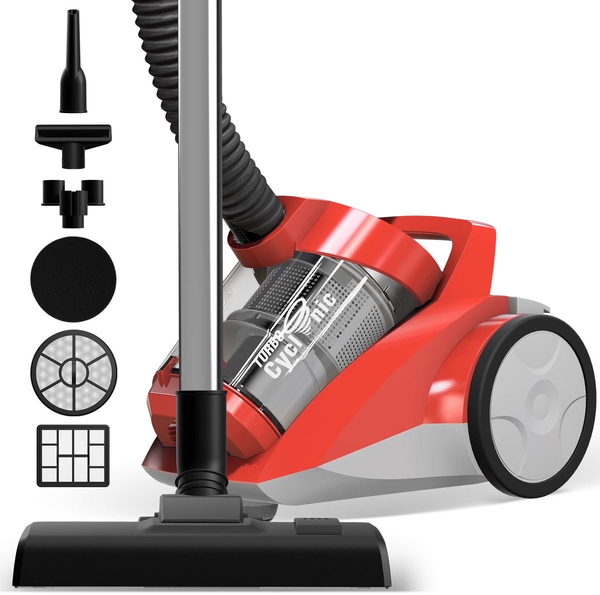 TurboTronic CV04 Stofzuiger zonder zak - 4 Liter - Rood