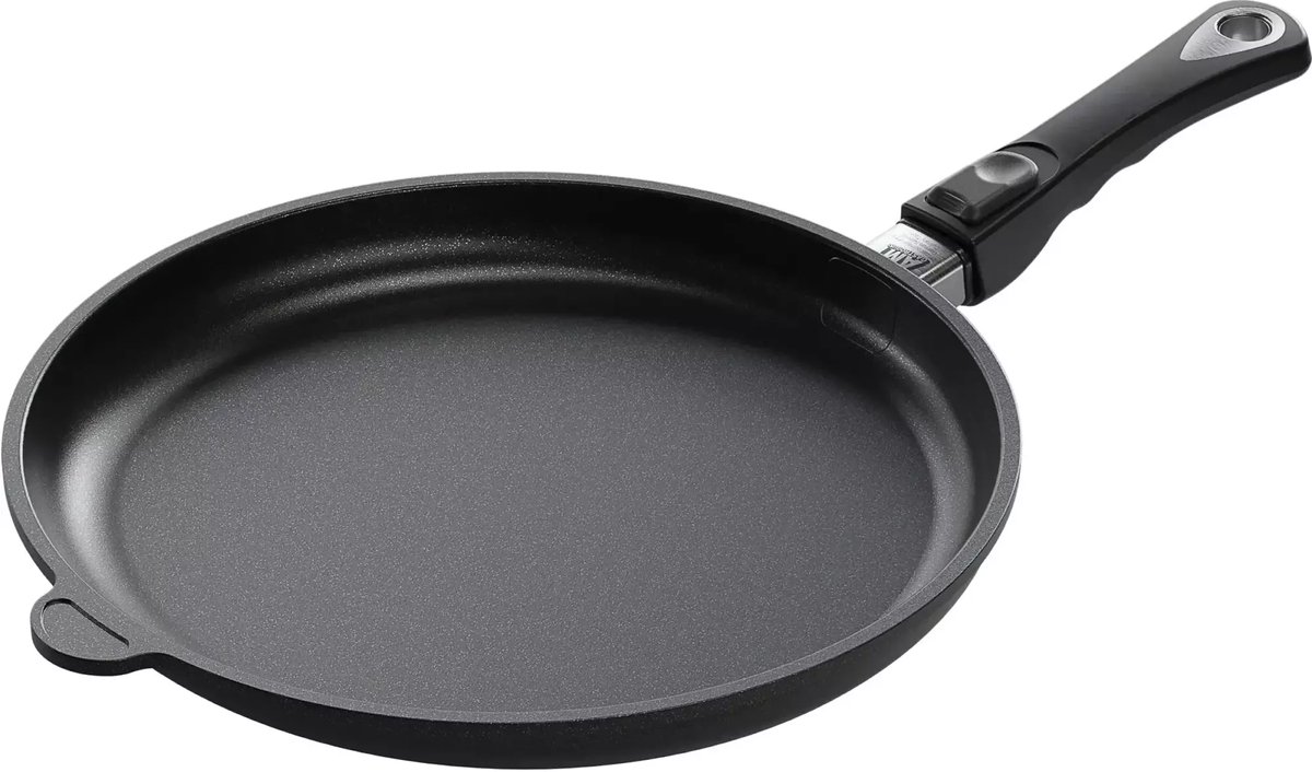 AMT Gastroguss Koekenpan 28 cm - Gegoten Aluminium - Lotan Antiaanbaklaag - Inductie & Ovenbestendig - Afneembare Steel