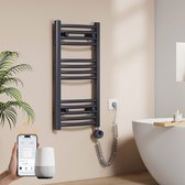 EMKE Elektrische Handdoekradiator - Slimme Bediening - APP Week Timer - 75x40cm - 300W - Mat Antraciet