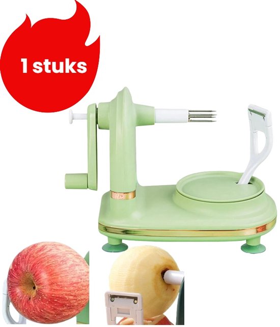 1 stuk - Handbediende appelschiller - Huishoudelijke automatische schiller - Dunschiller - Fruitschiller - Lichtgroen