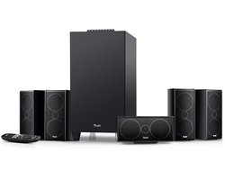 Teufel CONSONO 35 Concept - 5.1 surround sound-systeem, compleet thuisbioscoopsysteem met geïntegreerde AV-receiver, Bluetooth, Dolby Audio, USB-C-geluidskaartfunctie, HDMI ARC CEC voor games, films en muziek - zwart