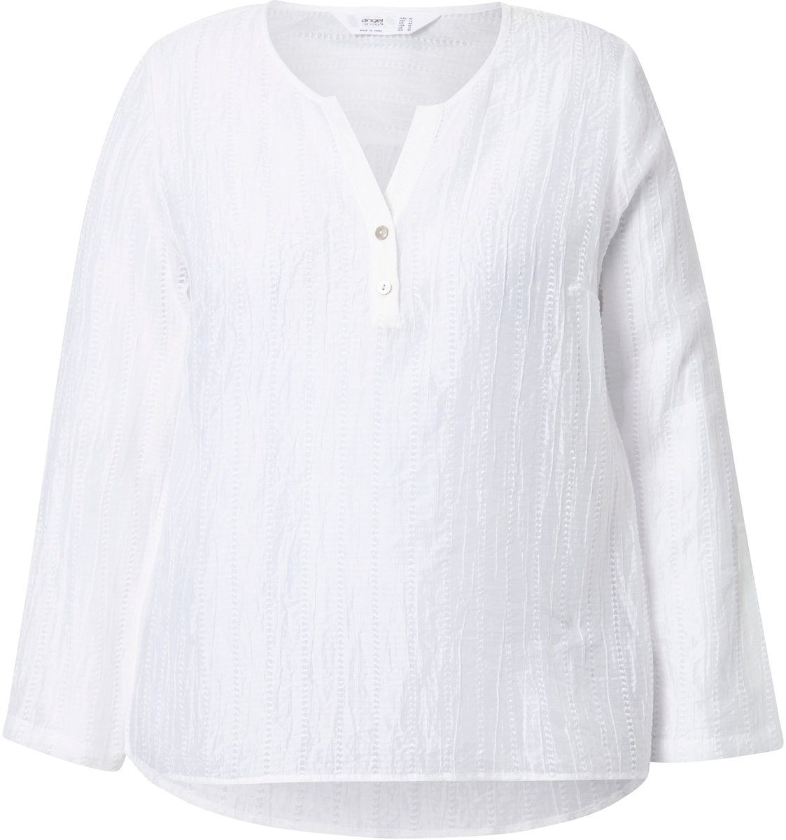 Angel of Style - Dames - Blouse comfortabele pasvorm extra lichte stof - Sneeuwwit - Maat 50