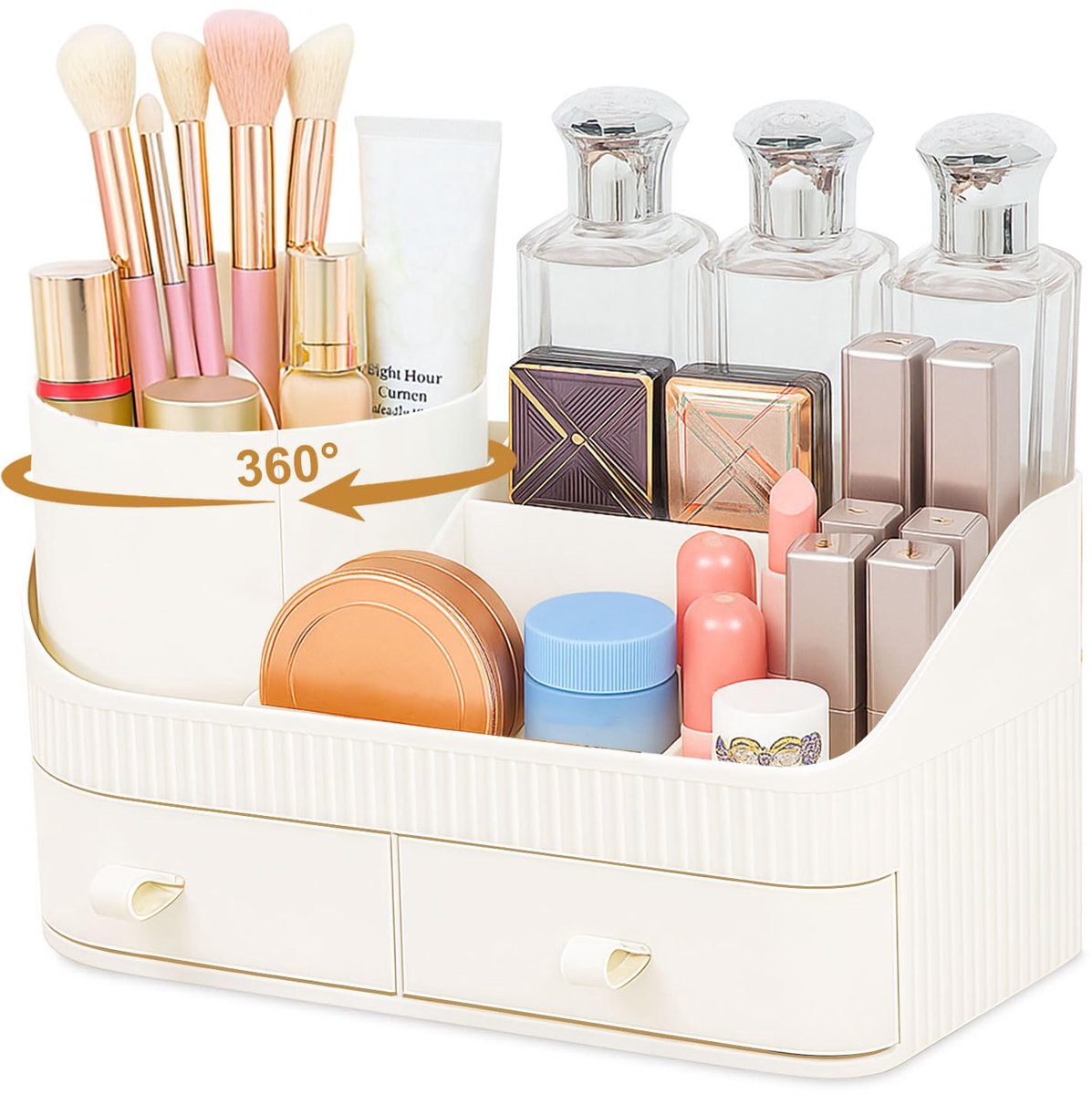 Ibenzoa® Draaibare en veelzijdige make-up organizer met laden voor diverse ruimtes