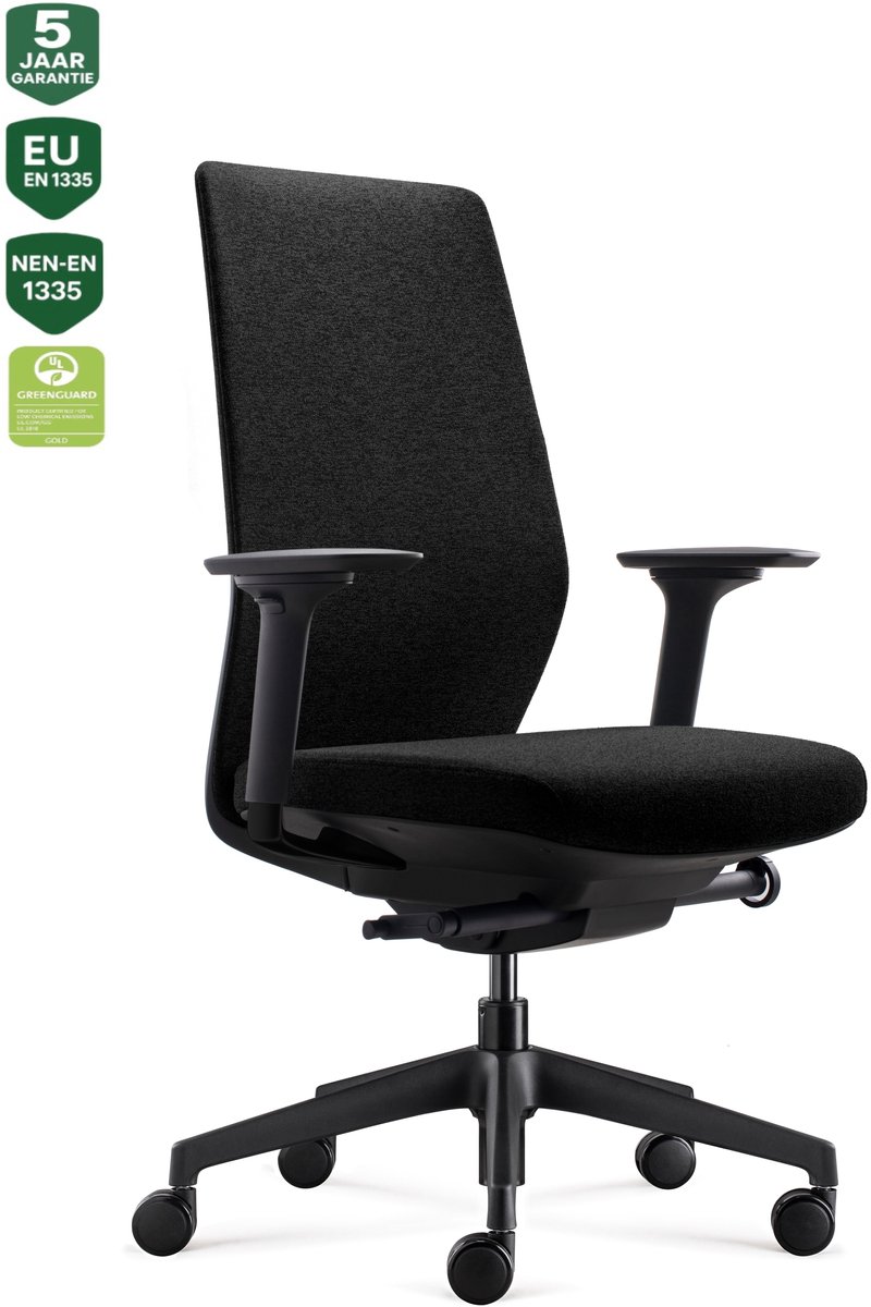 BENS 861-Synchro-3 Zwart - Ergonomische Bureaustoel - Luxe