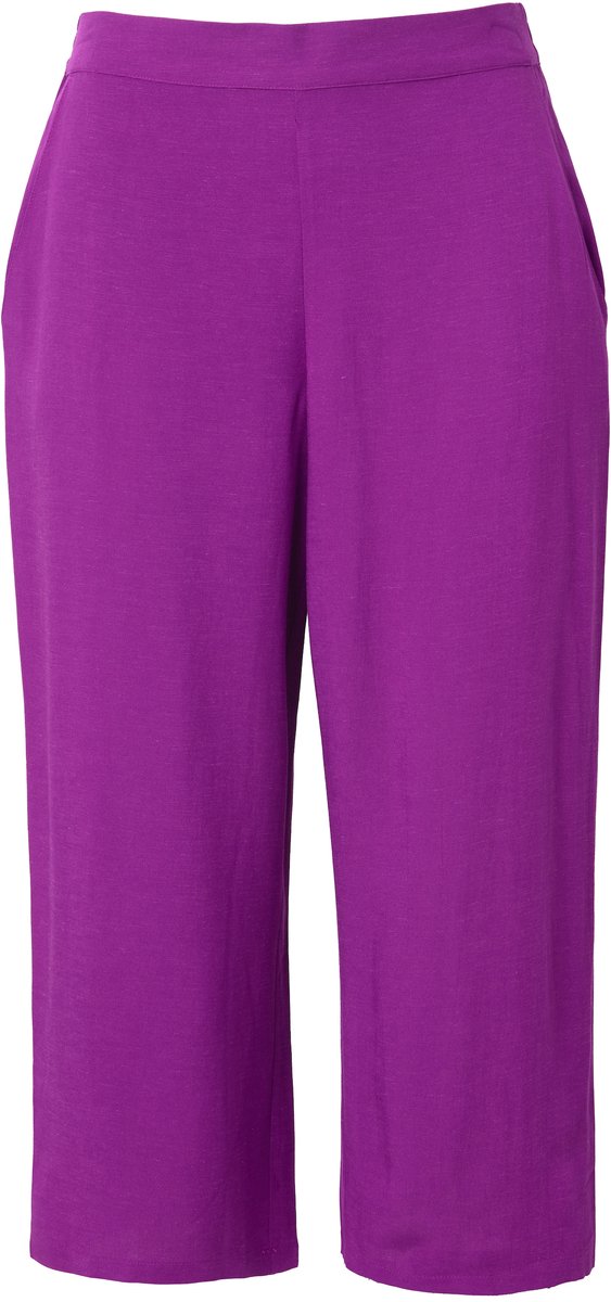 MIAMODA - Dames - Culotte wijde pijp linnenmix - Bes - Maat 42