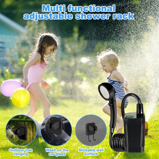 Douche portable pour le camping, sac de douche de camping à chauffage solaire 5