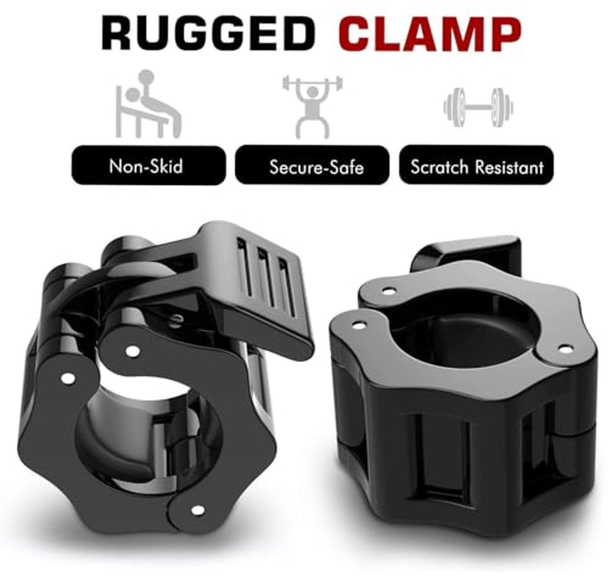 4 Stuks Antislip Gewichtsklemmen voor Halters - Snelsluiting Klem Clips voor Krachttraining en Bodybuilding