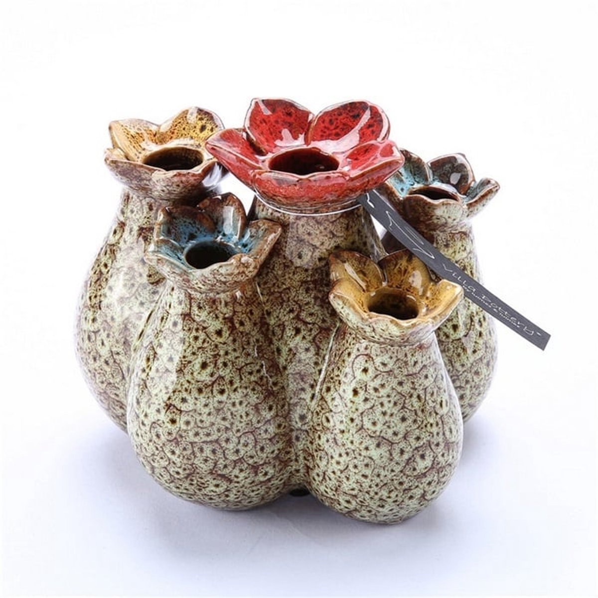Villa Pottery Vaas Flowerfield 20,5x15xH18 groen
