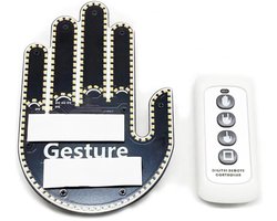 LED Auto Licht – Zelfklevend Handgebaar (Middelvinger) – Interieur Decoratie – Voor Autoruit & Dashboard