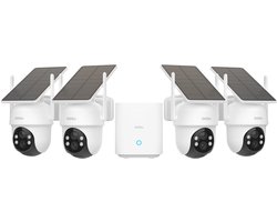 AOSU SolarCam D1 Classic Kit - 4 Beveiligingscamera's met 2K Resolutie - 360° Zicht & AI Tracking