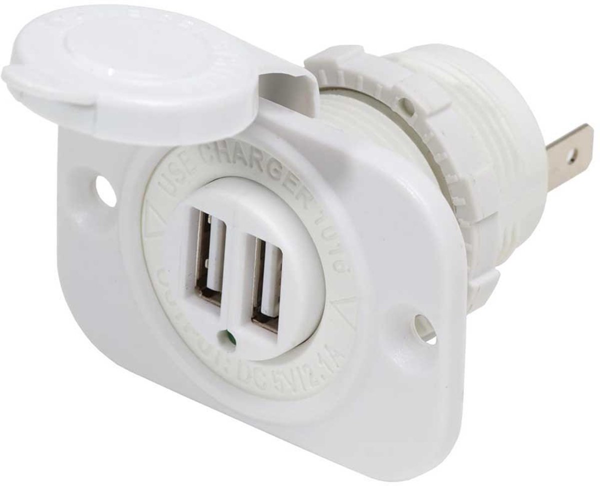 BSS Dual Usb Lader Wit 12/24V 2.1A