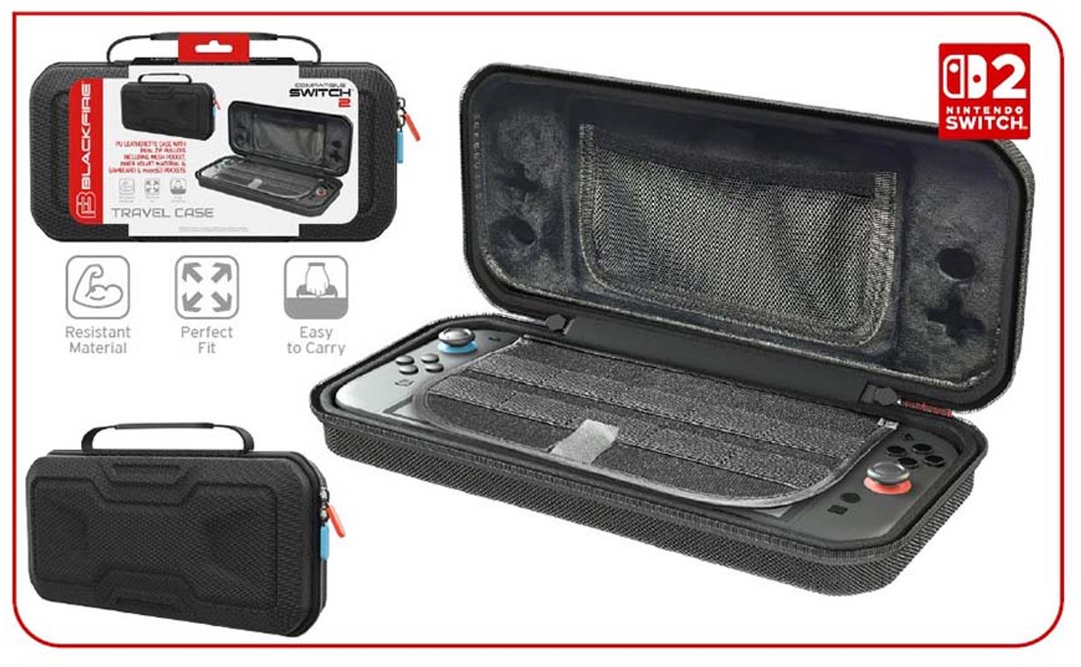Arcade1up Switch 2 Deluxe Travel Case Omslag Zwart