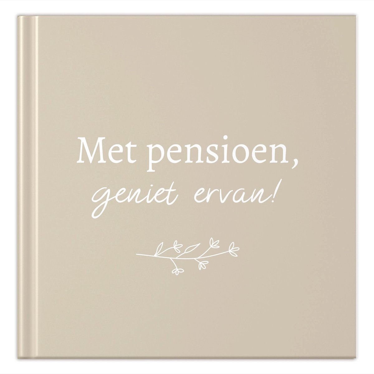 Fyllbooks - Afscheidsboek Pensioen Collega - Invulboek - Afscheid Collega - Pensioen Cadeau - Beige - Geschikt voor: 25 Personen